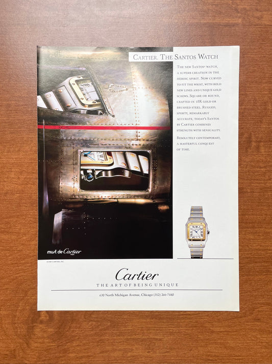 1989 Cartier "The Santos Watch" Advertisement