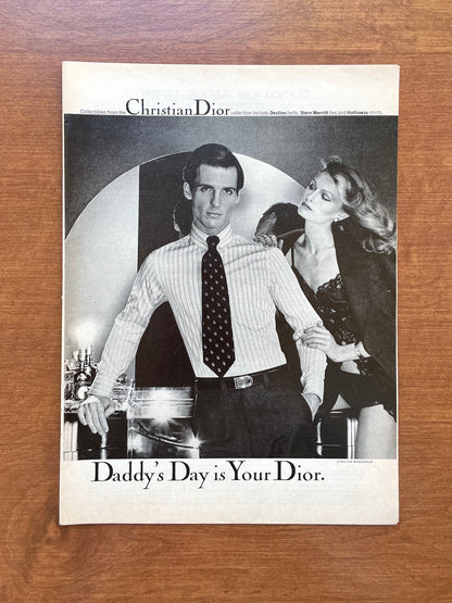1976 Christian Dior "Daddy's Day is Your Dior" by Chris von Wangenheim Advertisement