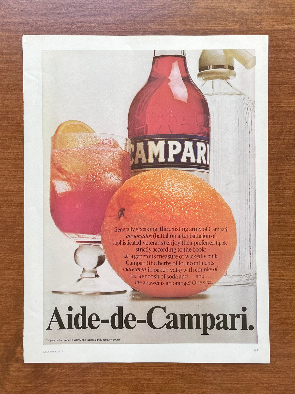 1973 Campari "Aide-de-Campari" Advertisement