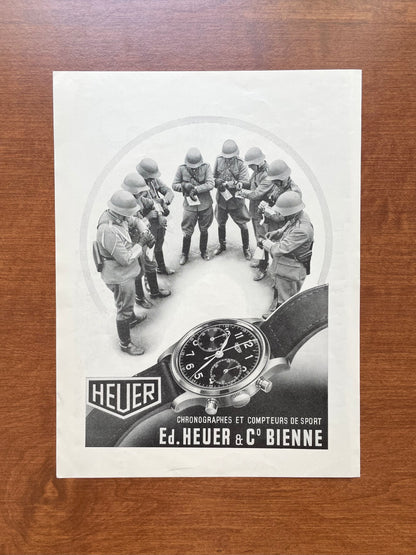 1942 Heuer Chronograph w/ Soldiers Advertisement