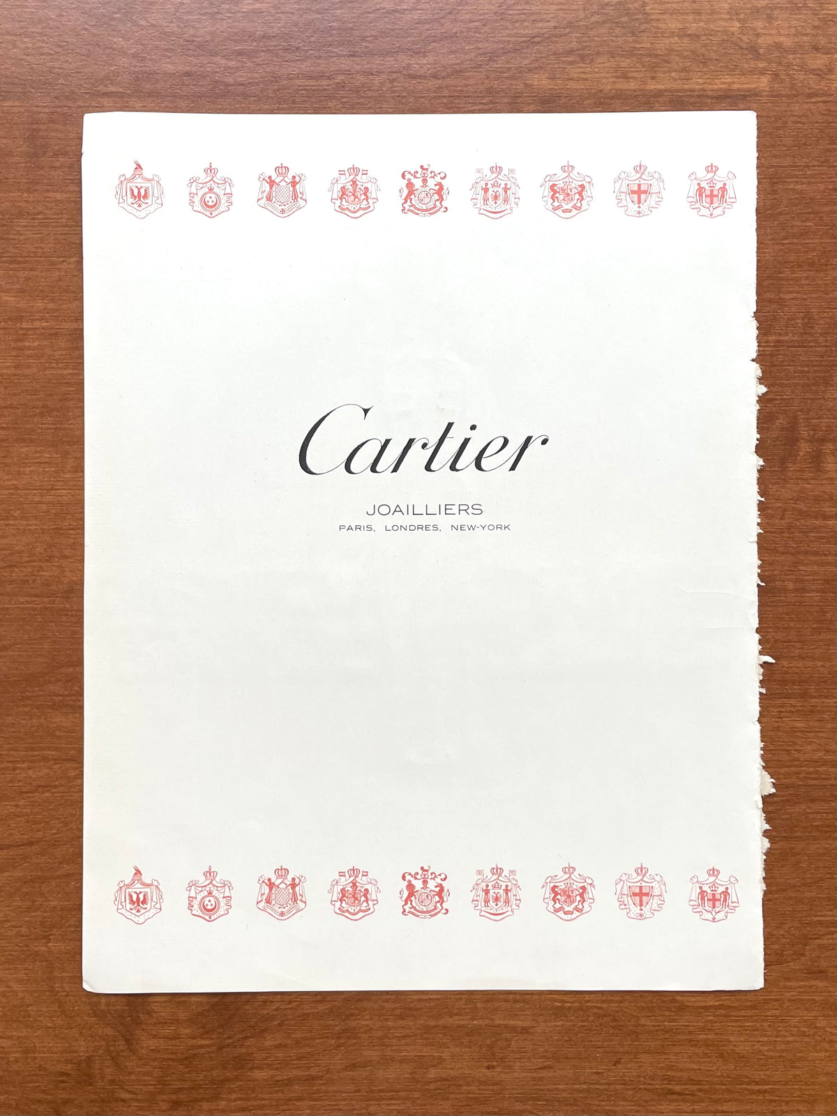 Vintage Cartier Joailliers Advertisement
