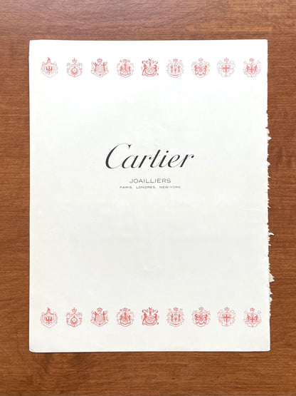 Vintage Cartier Joailliers Advertisement