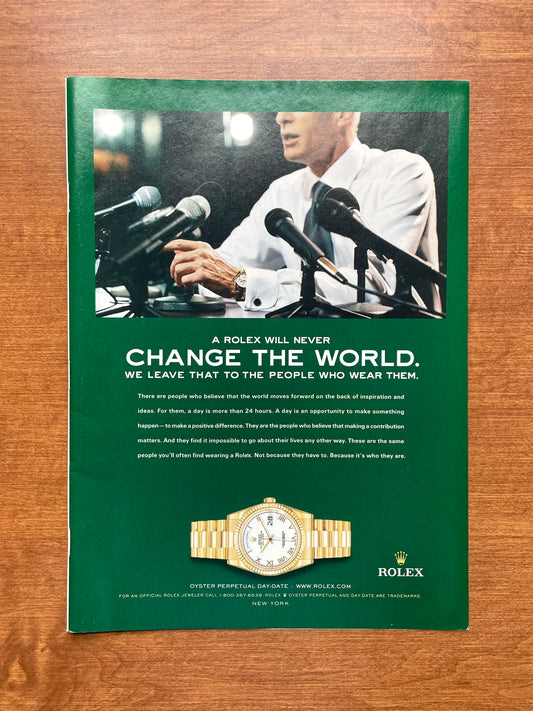 Rolex Day Date Ref. 118238 "Change the world" Advertisement