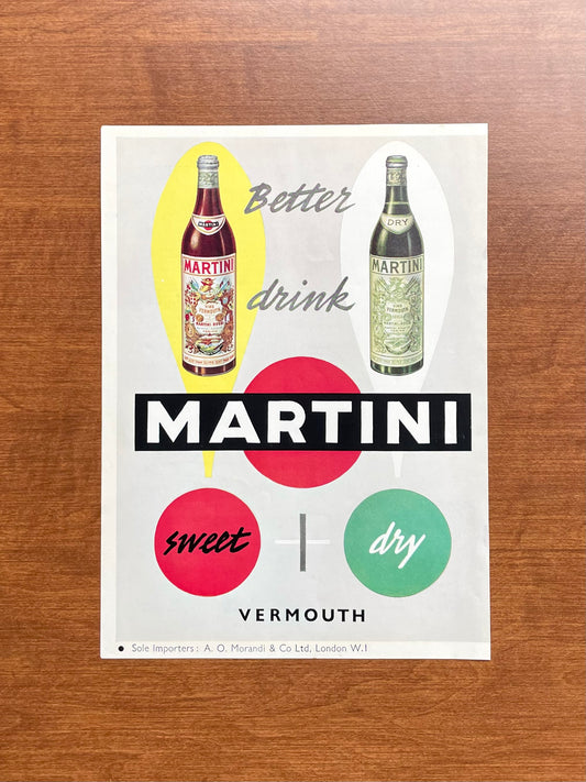 Vintage Martini & Rossi "Better drink Vermouth"" Advertisement
