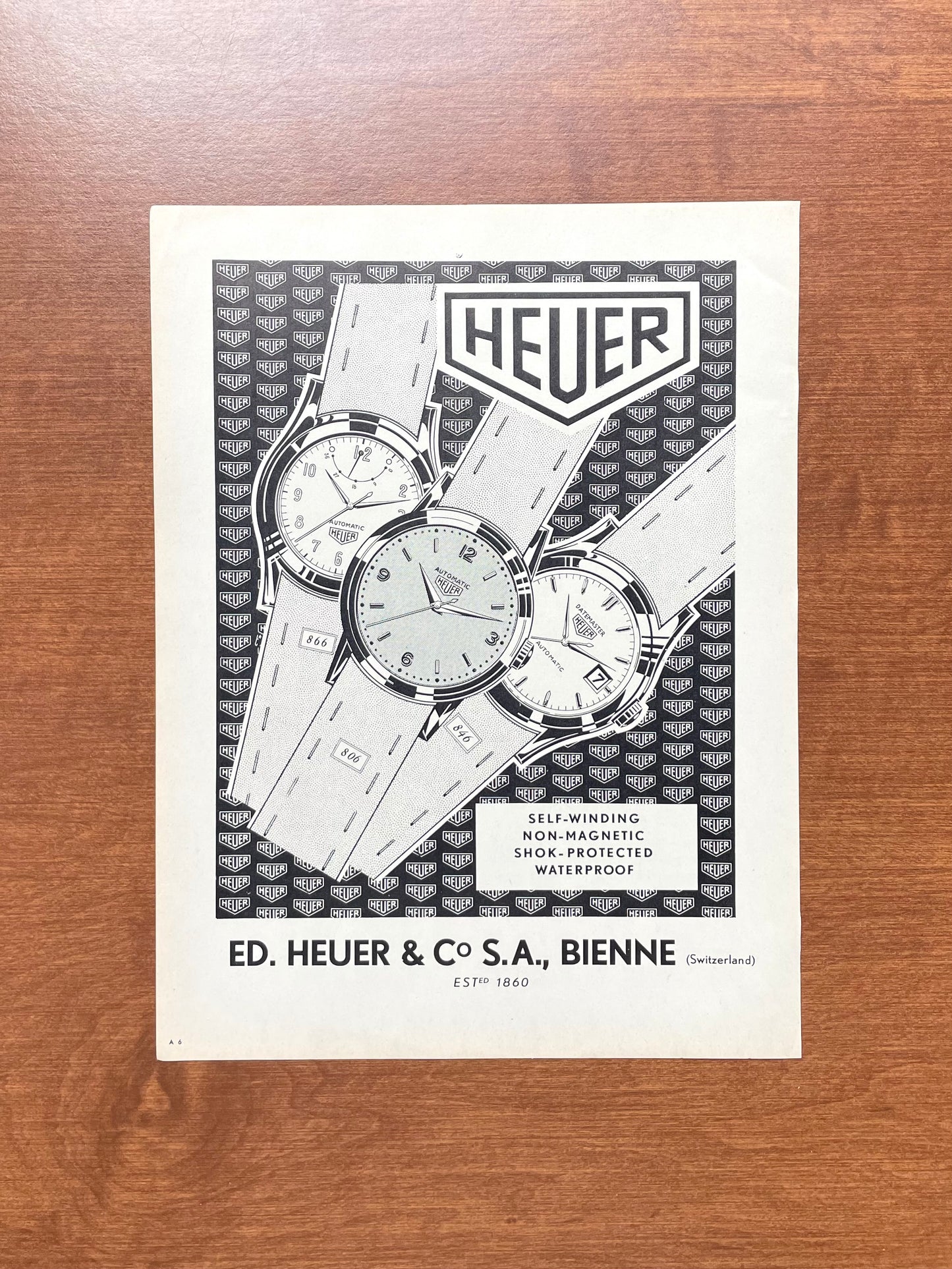 1954 Heuer Watches including Datemaster Advertisement