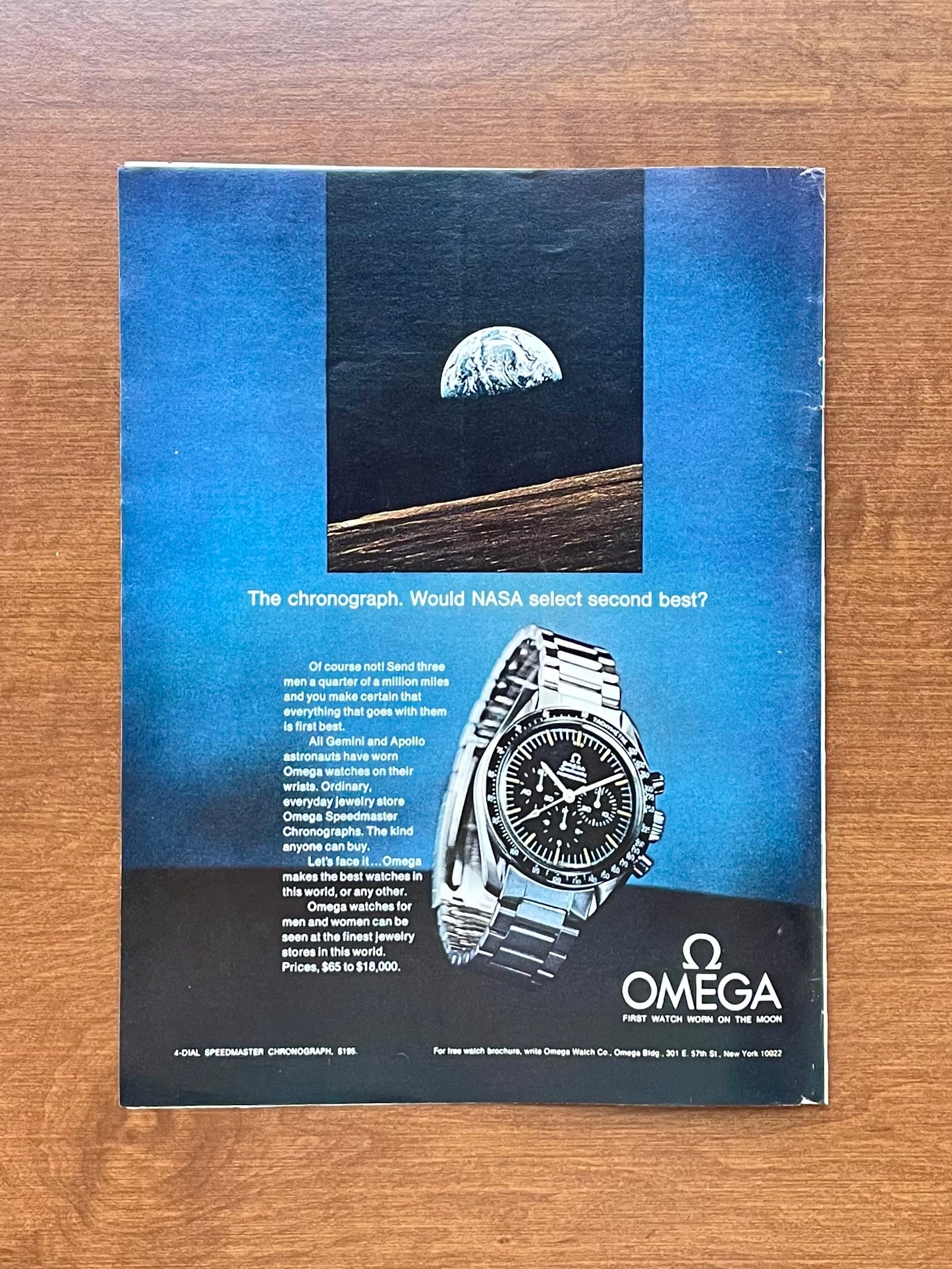 1970 Omega Speedmaster "NASA select second best?" Advertisement