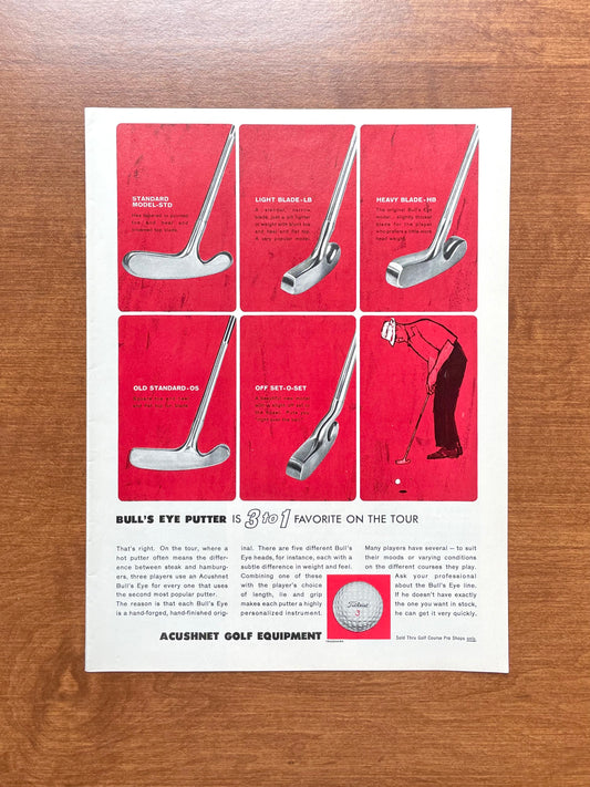 1964 Titleist Bull's Eye Putter "3 to 1 Favorite" Advertisement