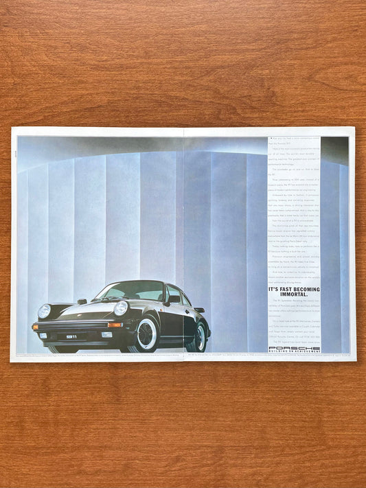 1988 Porsche 911 "It's fast becoming immortal." Advertisement