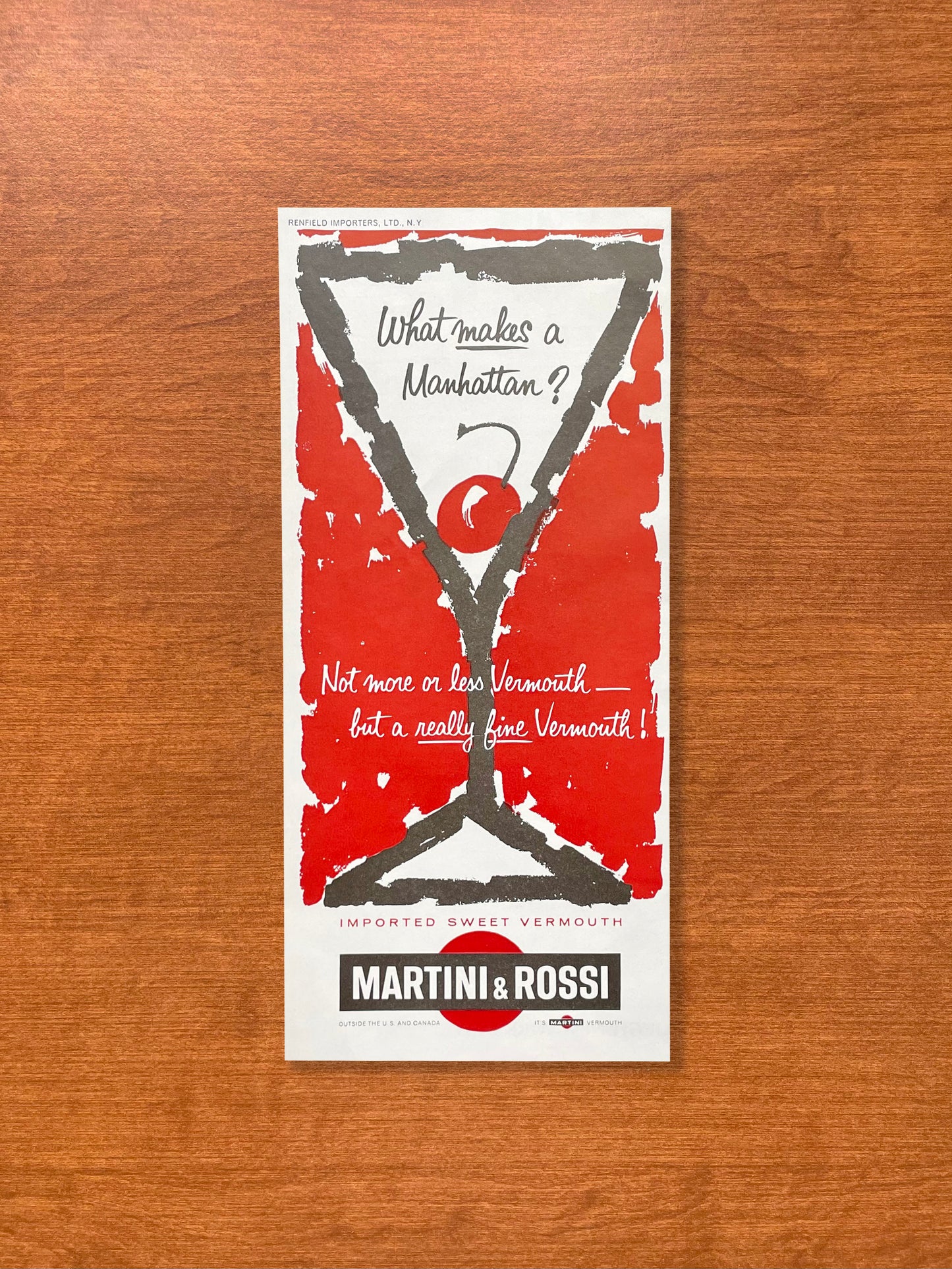 1964 Martini & Rossi "What makes a Manhattan" Advertisement