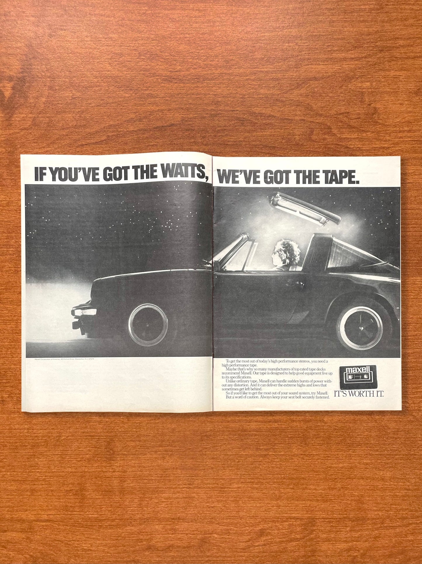 1983 Maxell w/ Porsche "Got the watts, we've got the tape" Advertisement
