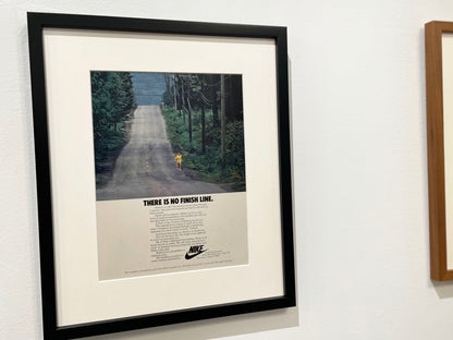 1978 Nike "There Is No Finish Line." Advertisement in Black Wood Frame