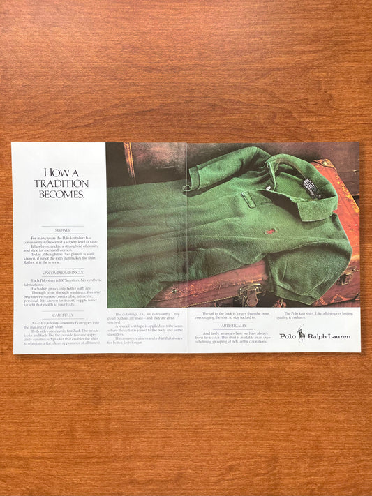 1983 Ralph Lauren Polo Shirt "How a Tradition Becomes" Advertisement