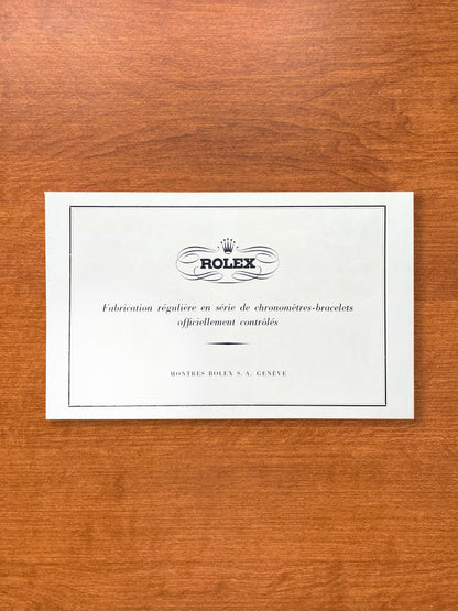 Vintage Rolex Logo Advertisement in French