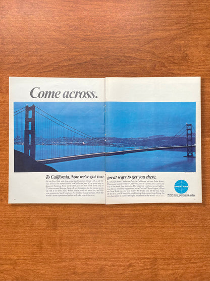 Vintage Pan Am Advertisement feat. San Francisco Golden Gate Bridge