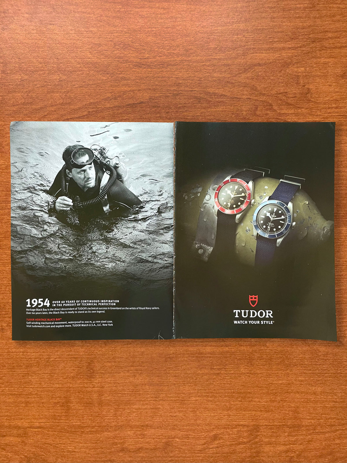 2015 Tudor Black Boy Ref. 79220 Burgundy Red and Blue Boy Advertisement