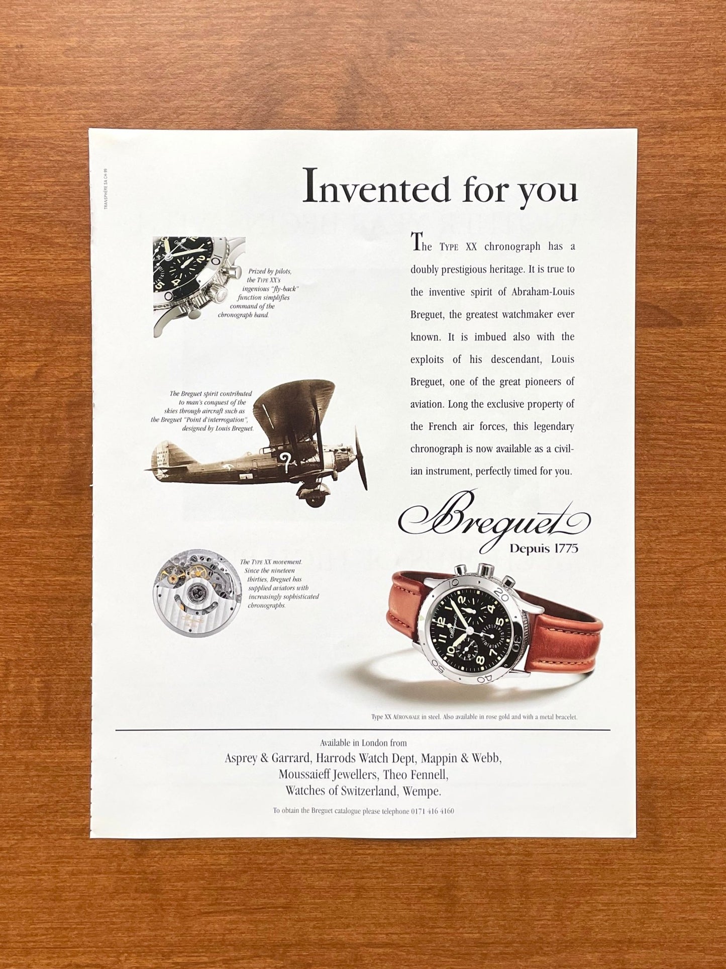 Breguet Type XX Chronograph "Invented for you" Advertisement