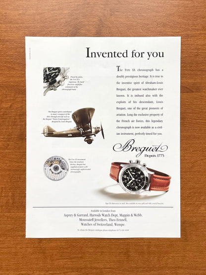 Breguet Type XX Chronograph "Invented for you" Advertisement