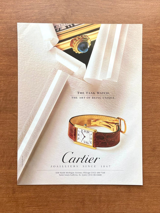 Cartier Tank Watch "Art of Being Unique" Advertisement