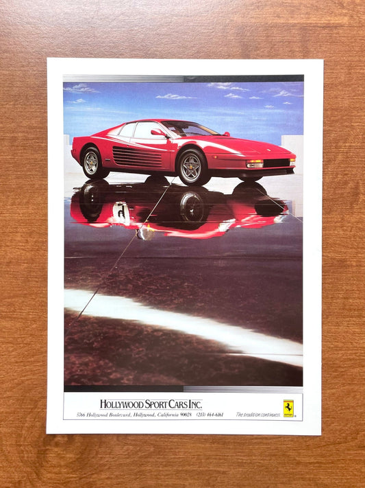 Ferrari Testarossa "Hollywood Sport Cars" Advertisement