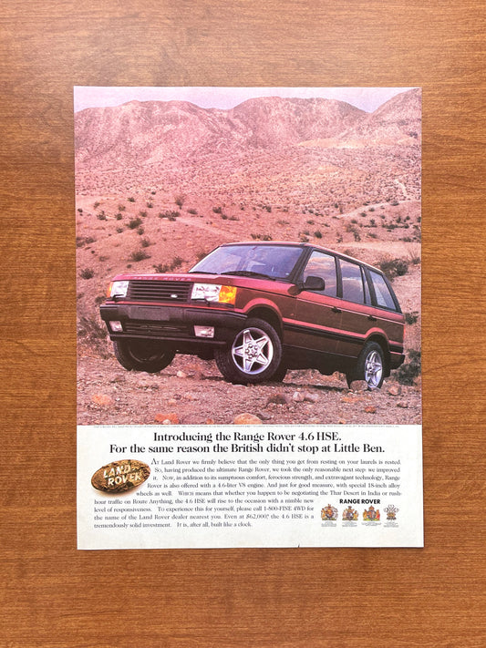 1995 Range Rover 4.6 HSE "British didn't stop at Little Ben." Advertisement
