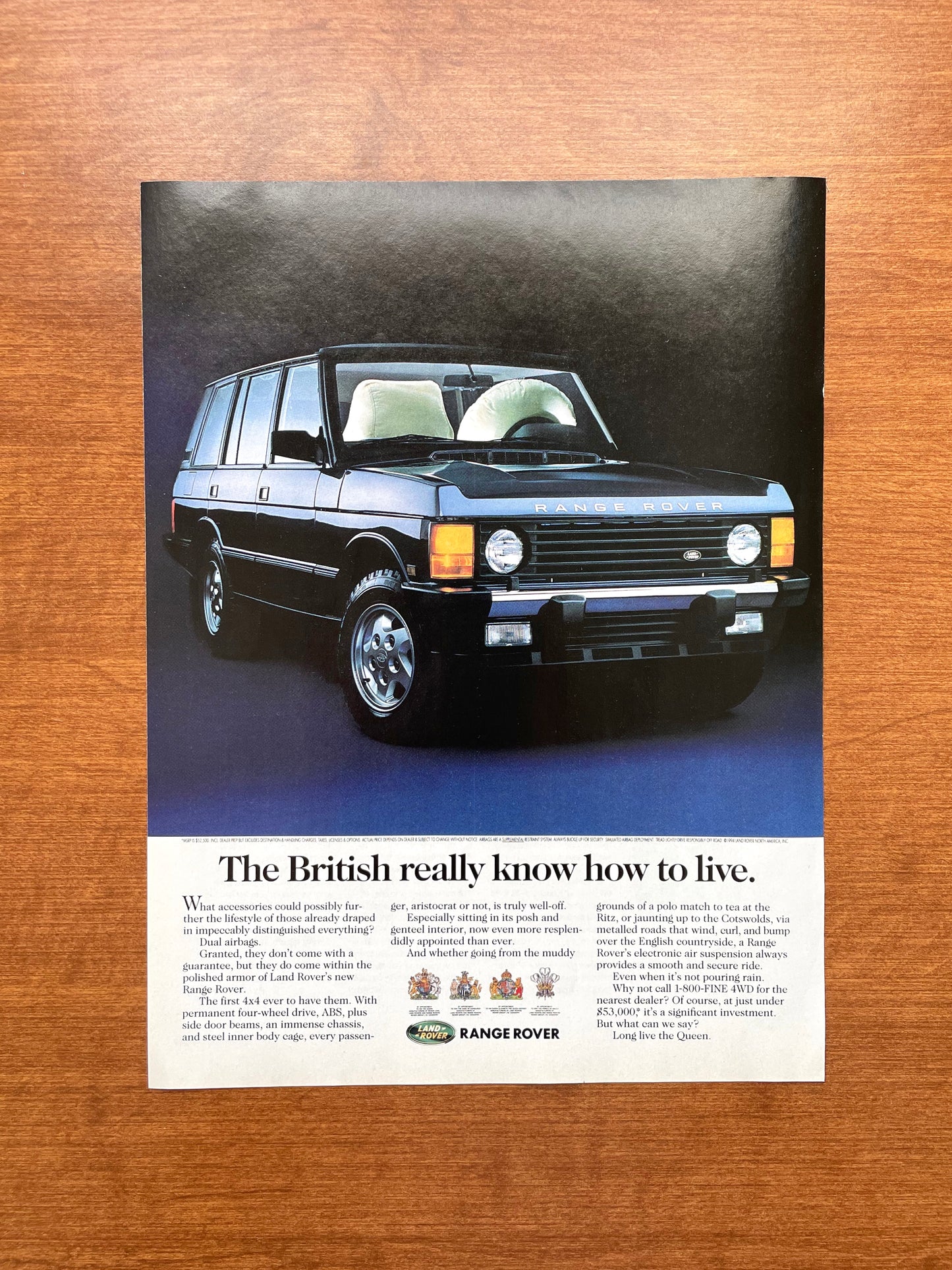 1994 Range Rover "British know how to live" Advertisement