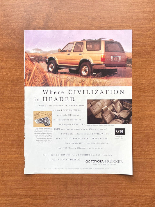 1995 Toyota 4Runner "Where Civilization is Headed." Advertisement