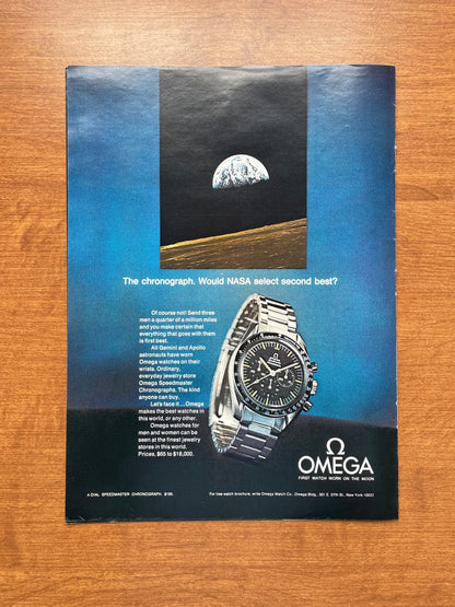 1970 Omega Speedmaster "NASA select second best?" Advertisement