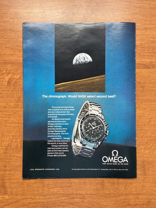 1970 Omega Speedmaster "NASA select second best?" Advertisement