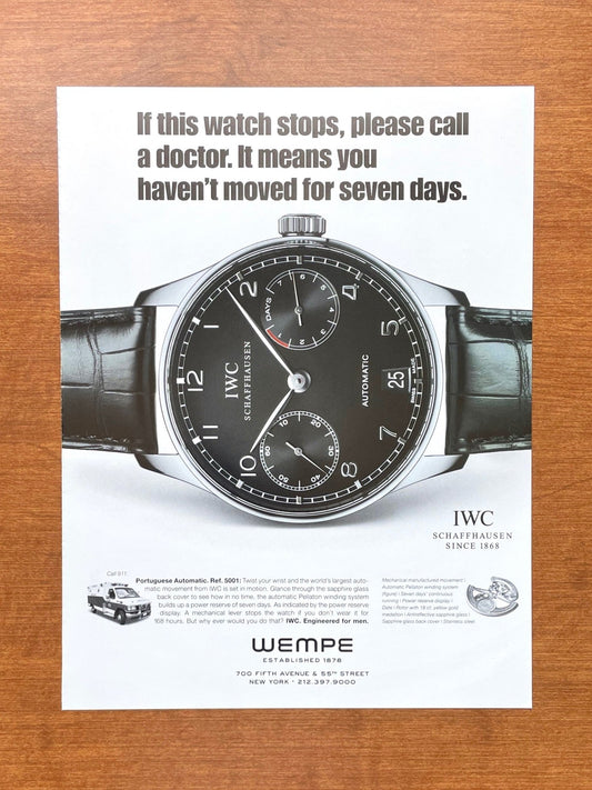 IWC Portuguese Automatic Ref. 5001 at WEMPE Advertisement