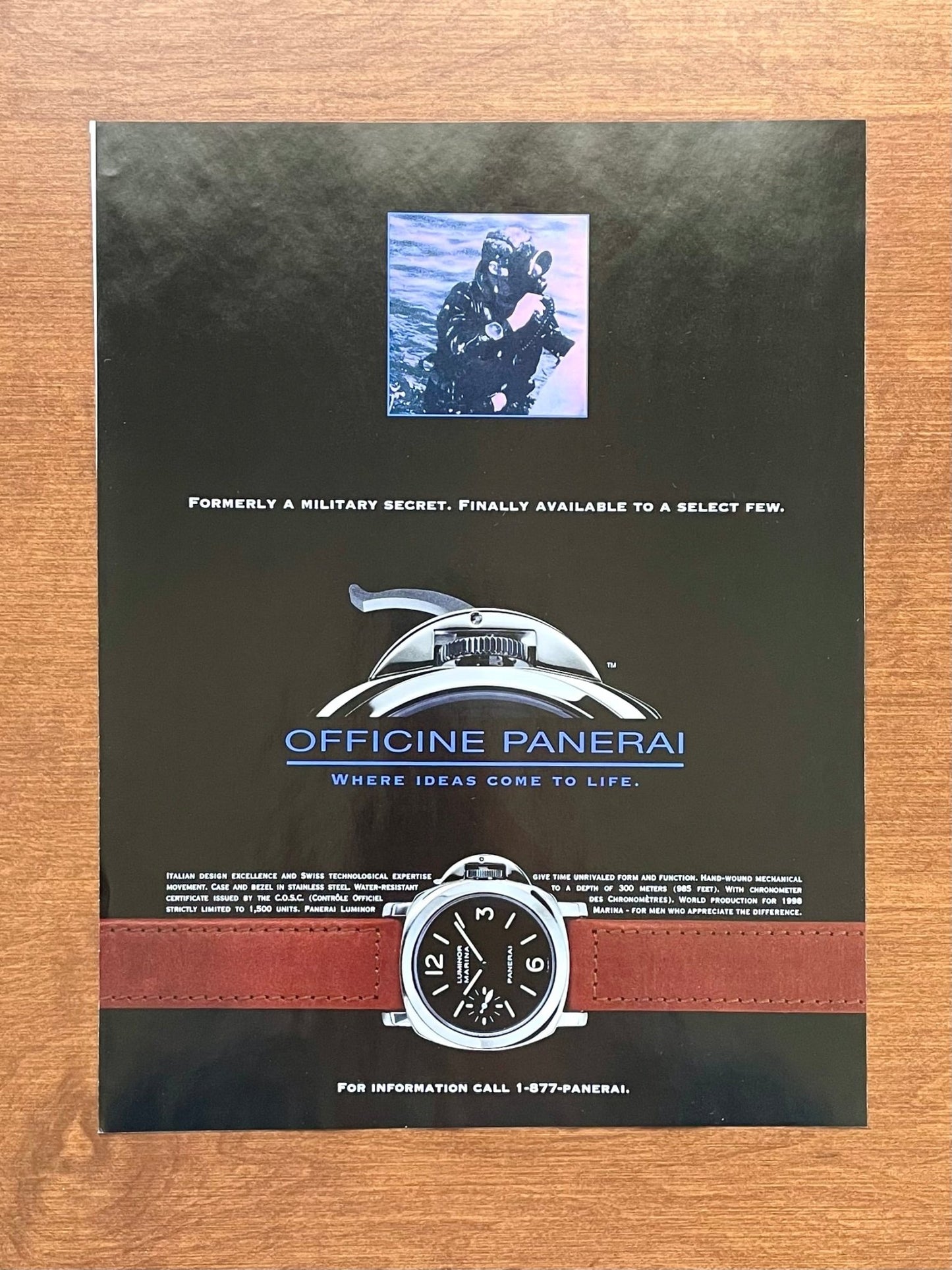 Panerai Luminor Marina "Formerly a Military Secret." Advertisement
