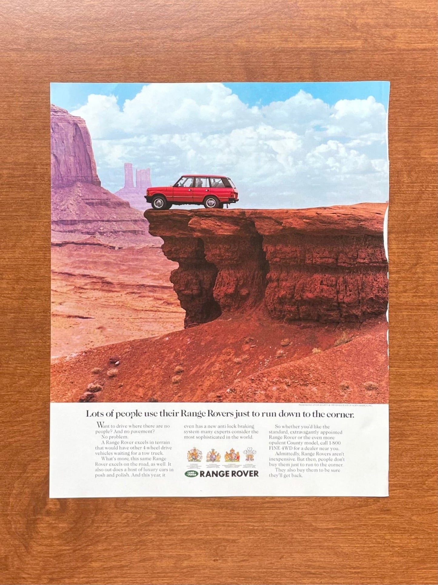 Range Rover "run down to the corner" Advertisement