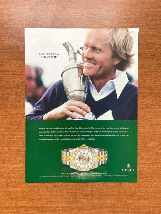 Rolex Datejust Ref. 116233 "And Now For An Encore" feat. Jack Nicklaus Advertisement