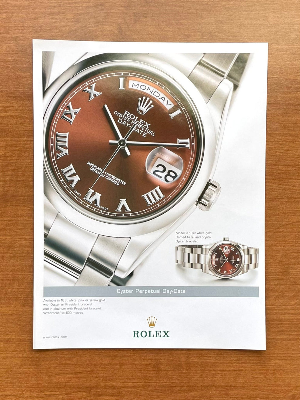 Rolex Ad Rice Rolex Day Date Ref. 118209 Advertisement | Ad Patina