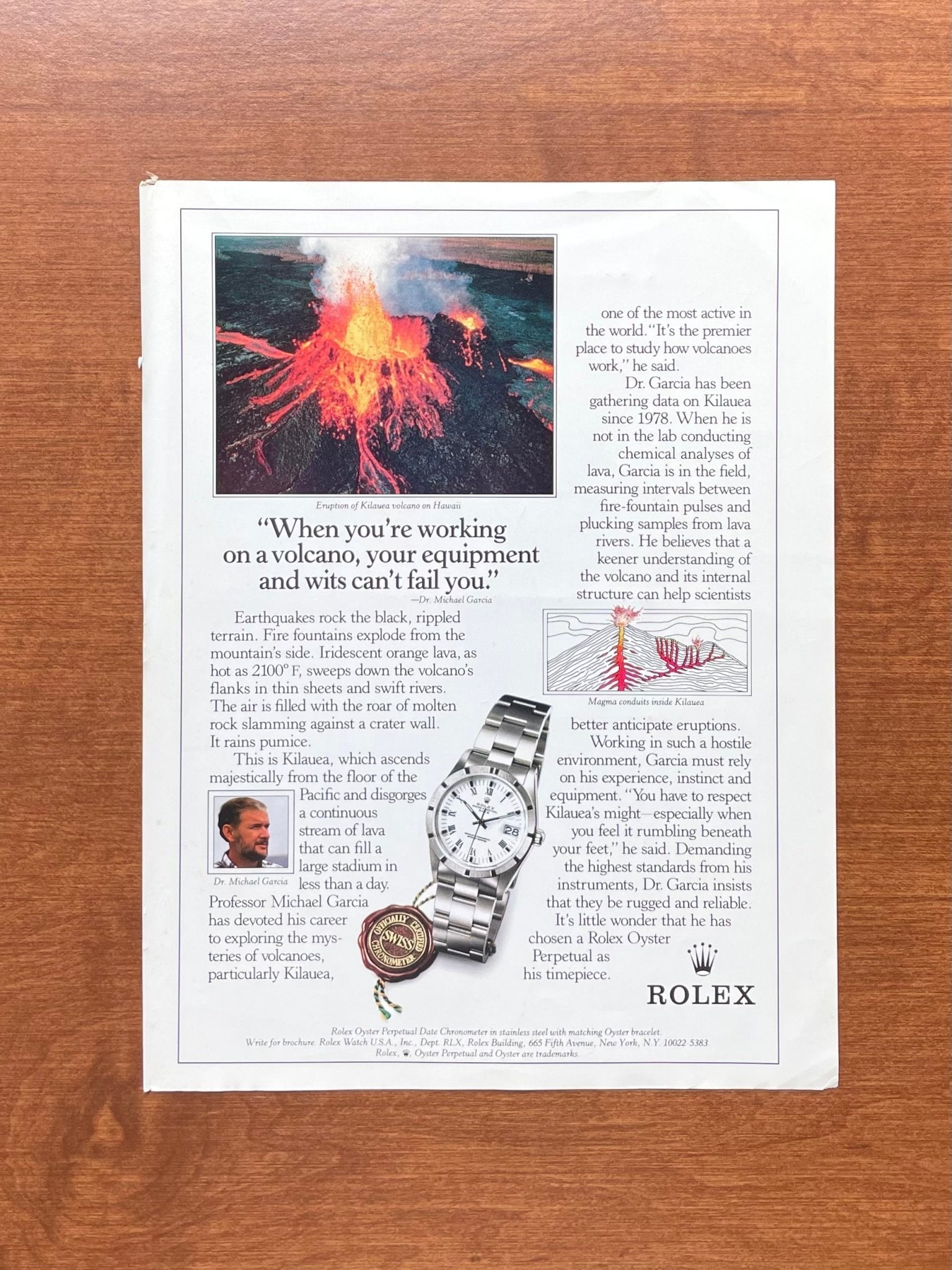 Rolex Oyster Perpetual Date Ref. 15210 "working on a volcano..." Advertisement