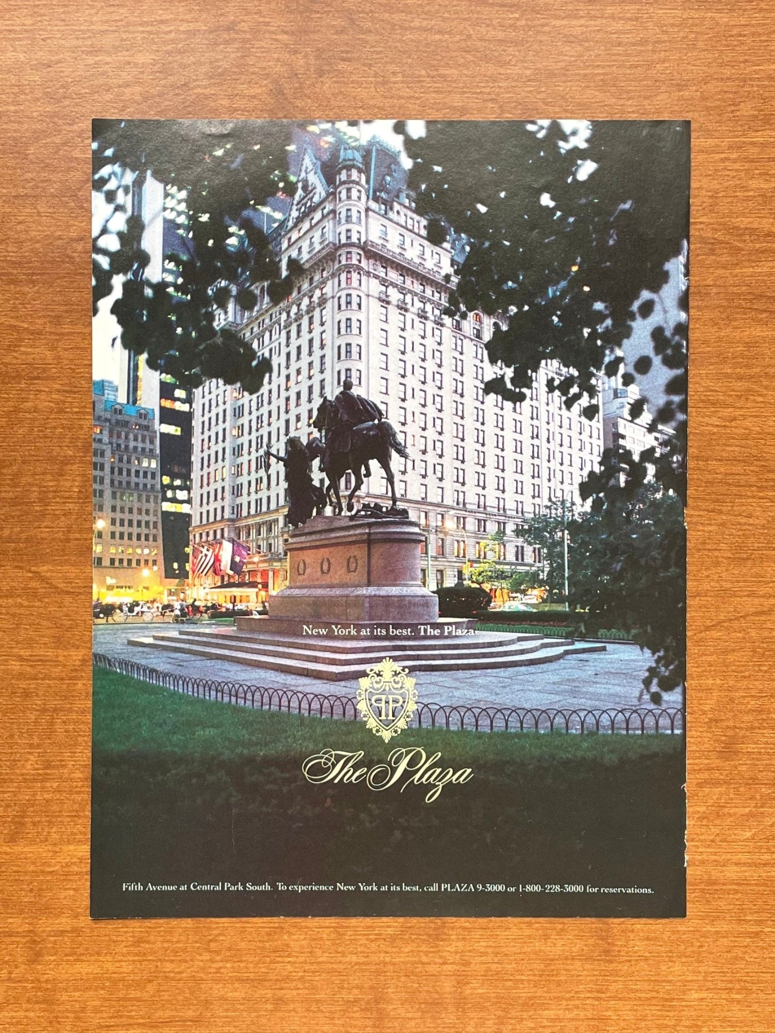 The Plaza Hotel "New York at its best" Advertisement