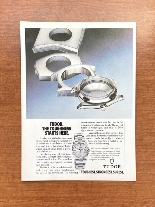 Tudor Price Quartz Oyster Date "Toughness Starts Here" Advertisement