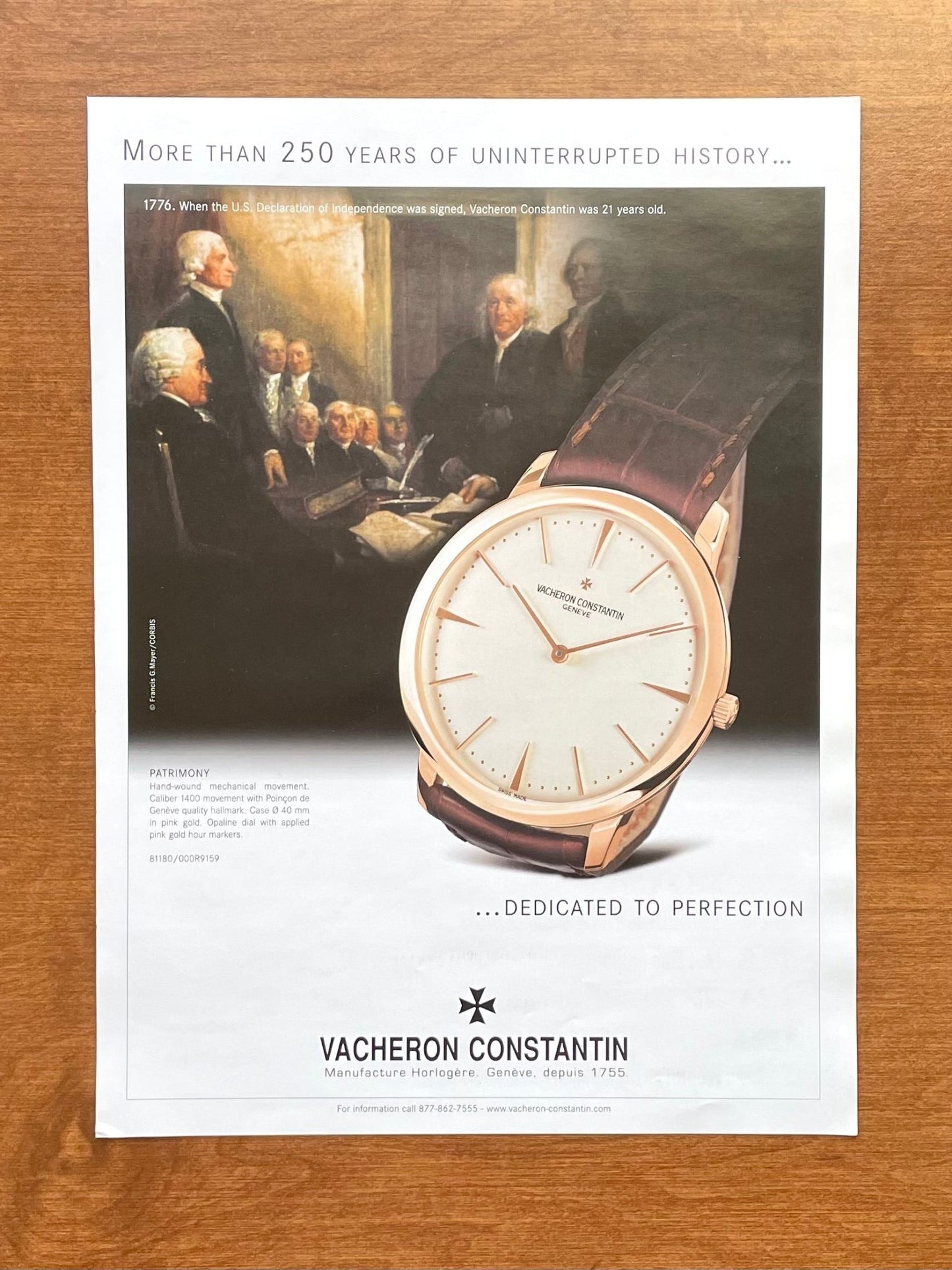 Vacheron Constantin Patrimony Ref. 81180 Advertisement