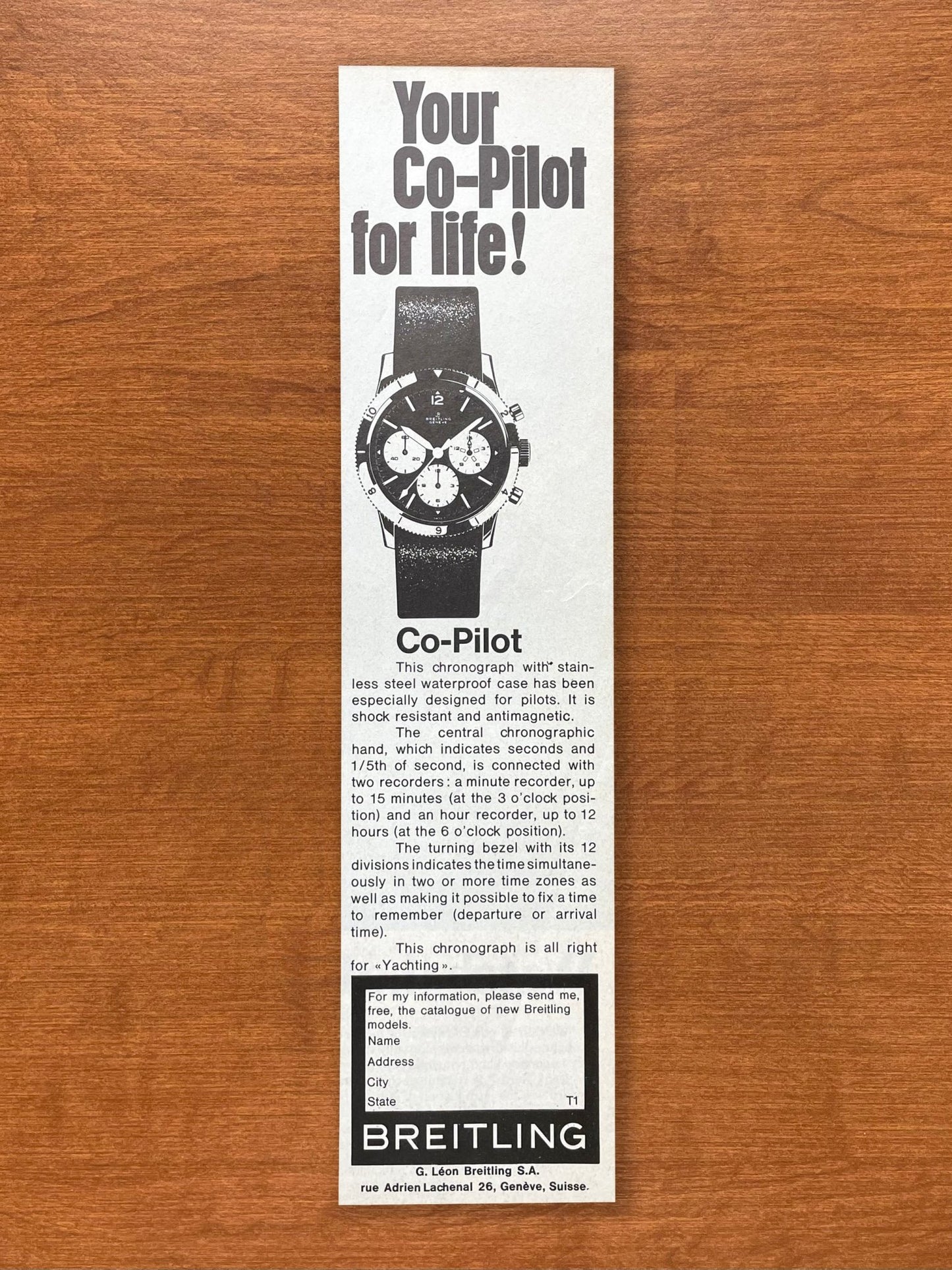 Vintage Breitling Co - Pilot Advertisement