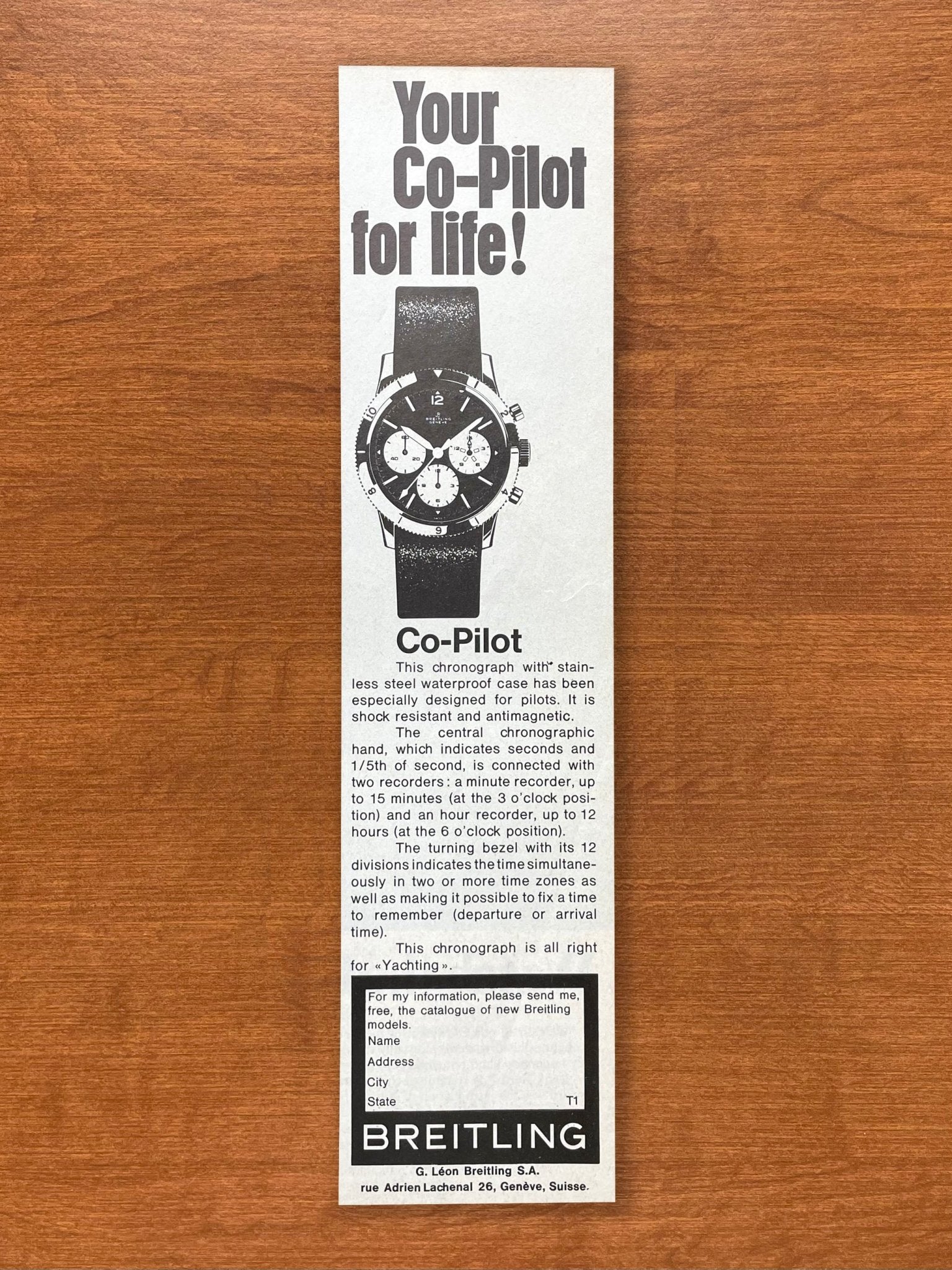 Vintage Breitling Co - Pilot Advertisement