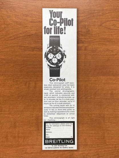 Vintage Breitling Co - Pilot Advertisement
