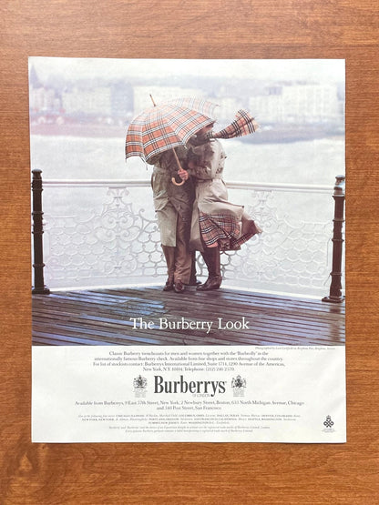 Vintage Burberry Trenchcoat and "Burbrolly" Umbrella Advertisement