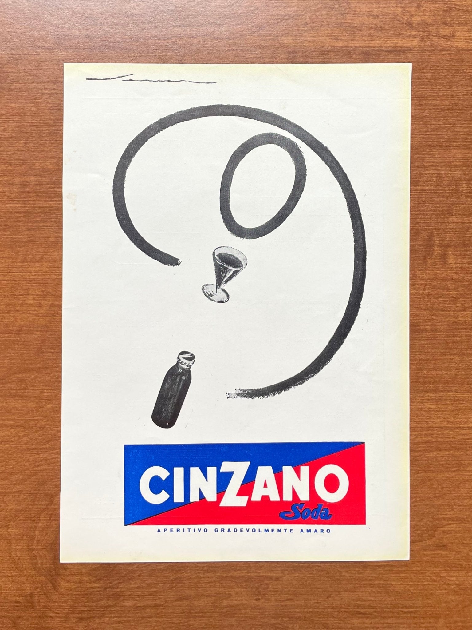 Vintage Cinzano Soda Advertisement in Italian
