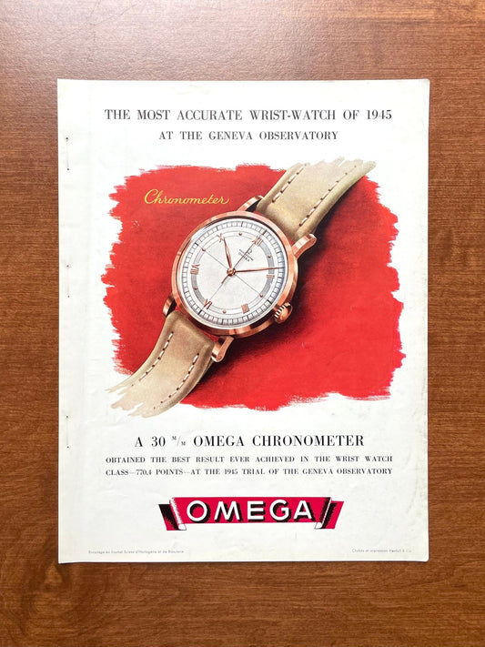 Vintage Omega Chronometer Advertisement