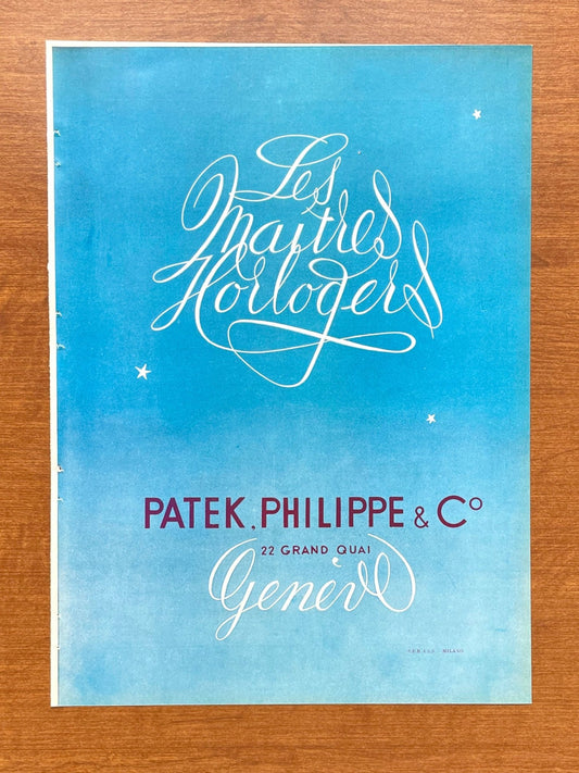 Vintage Patek Philippe & Co "Les Maitres Horlogers" Advertisement