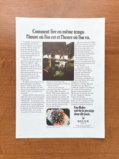 Vintage Rolex GMT Master Ref. 1675 "French" Advertisement