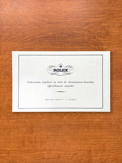 Vintage Rolex Logo Advertisement in French