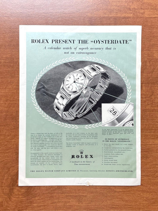 Vintage Rolex Oyster Date Advertisement