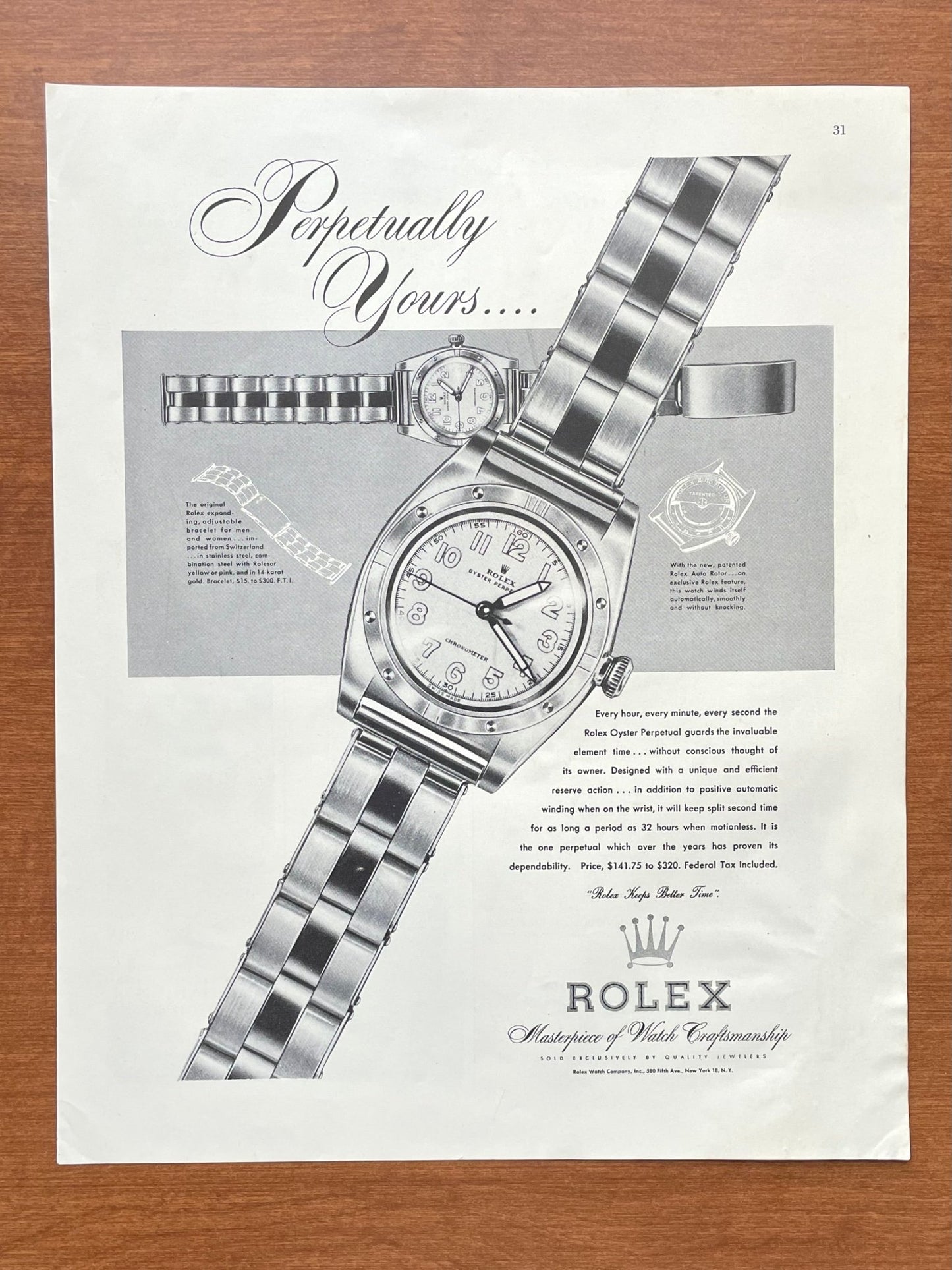 Vintage Rolex Oyster Perpetual "Bubbleback" Advertisement