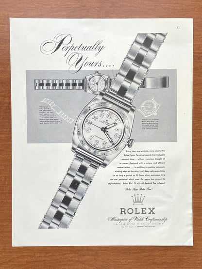 Vintage Rolex Oyster Perpetual "Bubbleback" Advertisement