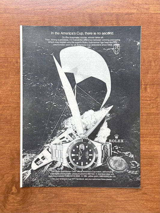 Vintage Rolex "Red" Submariner Ref. 1680 "America's Cup" Advertisement